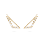 Chevron Diamond Ear Pin. 9k Yellow Gold - MONARC CONCIERGE