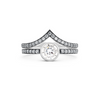 Cleopatra Chevron Diamond Ring Set. 18k White Gold or Platinum. - MONARC CONCIERGE