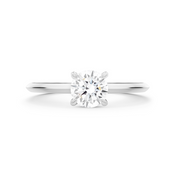 Coeur Diamond Solitaire Ring. 18k White Gold or Platinum - MONARC CONCIERGE