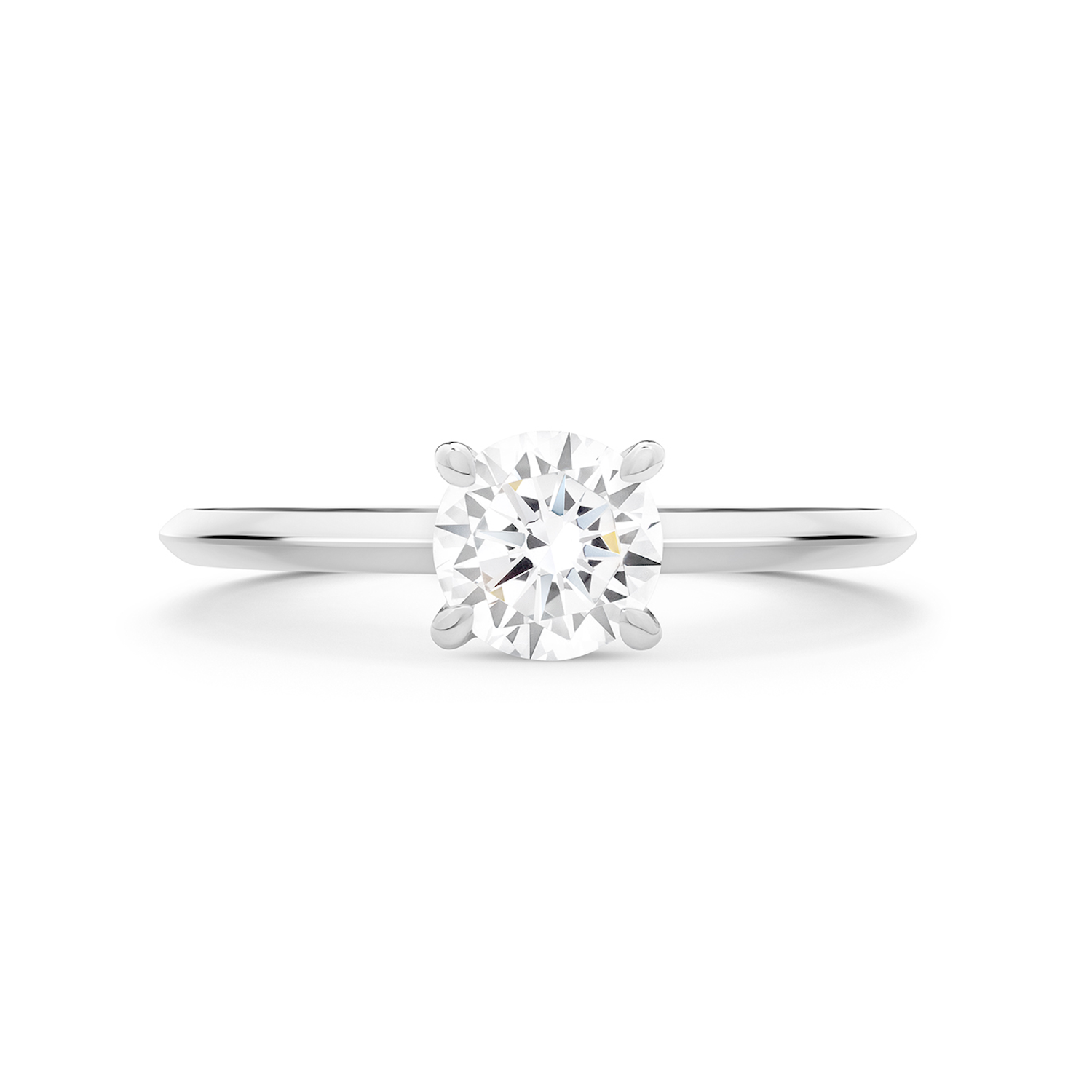 Coeur Diamond Solitaire Ring. 18k White Gold or Platinum - MONARC CONCIERGE