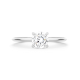 Coeur Diamond Solitaire Ring. 18k White Gold or Platinum