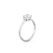 Coeur Diamond Solitaire Ring. 18k White Gold or Platinum - MONARC CONCIERGE