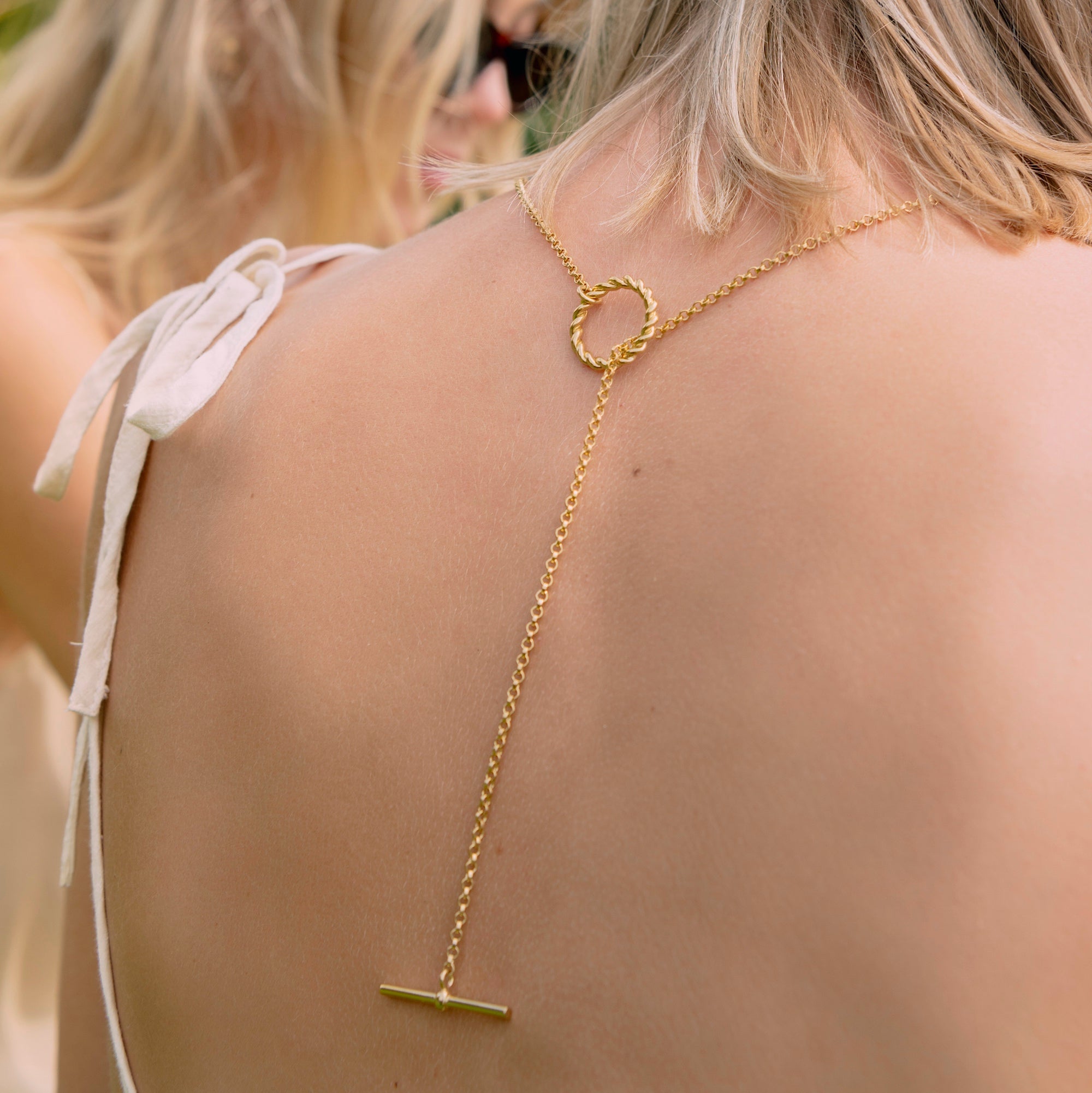Corda T Bar Necklace Gold Vermeil Monarc Jewellery