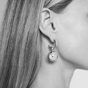 Freddie Ball Hoop Earrings, Silver - Monarc Jewellery