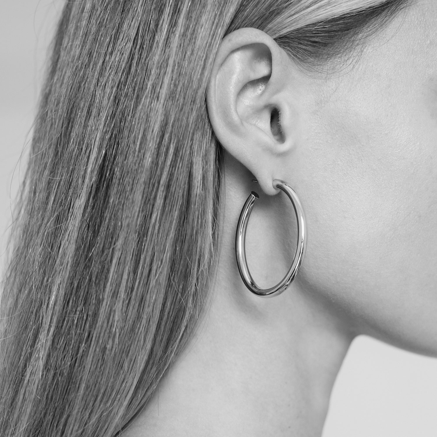 Oval Chubbies Hoops. Sterling Silver. - Monarc Jewellery