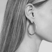 Oval Chubbies Hoops. Sterling Silver. - Monarc Jewellery