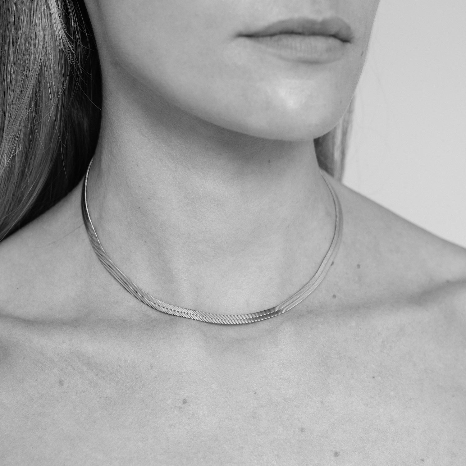 Silky Tie Necklace. Sterling Silver