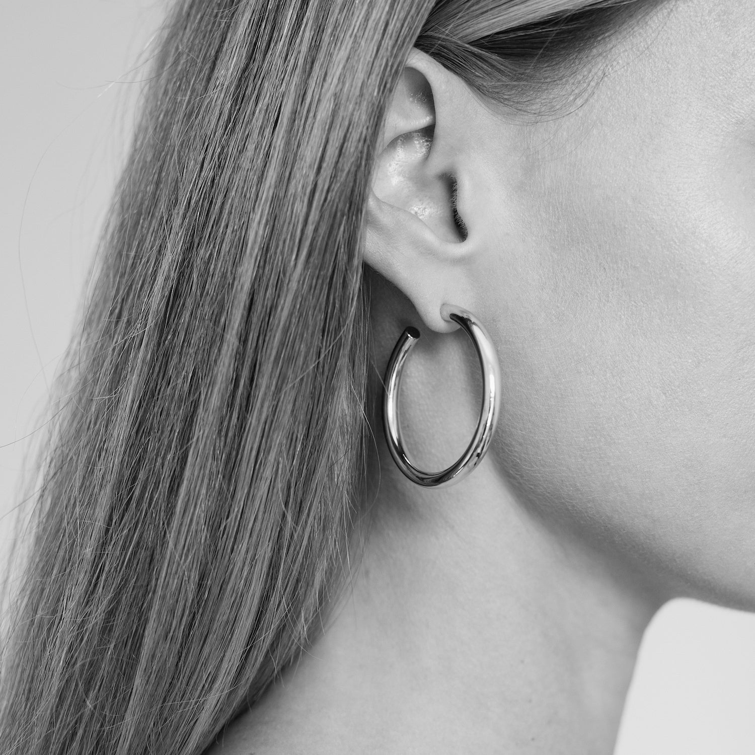 Large Chubbies Hoop Earrings. Sterling Silver