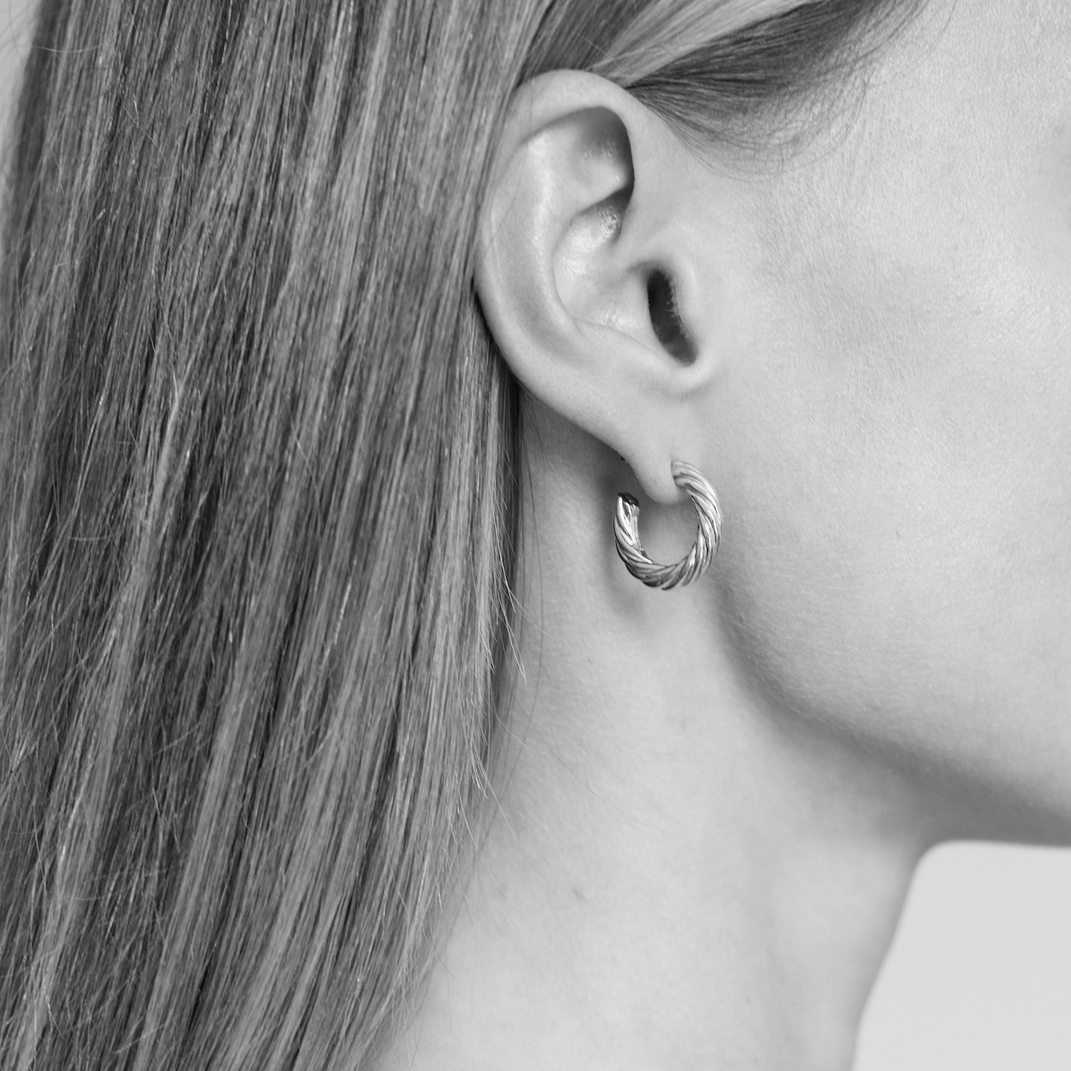 Twisted Sister Hoop Earrings. Sterling Silver - Monarc Jewellery