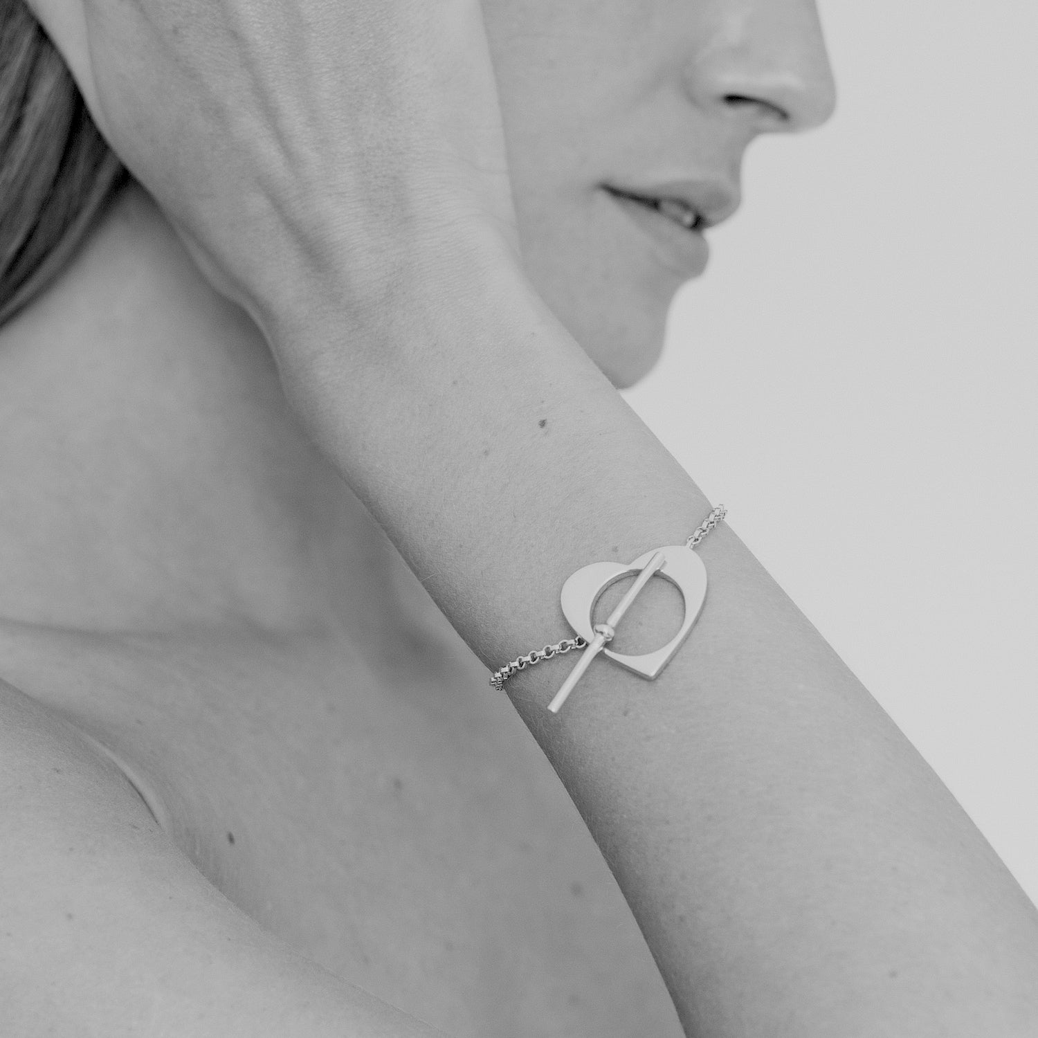 Romeus Heart Bracelet. Sterling Silver - Monarc Jewellery