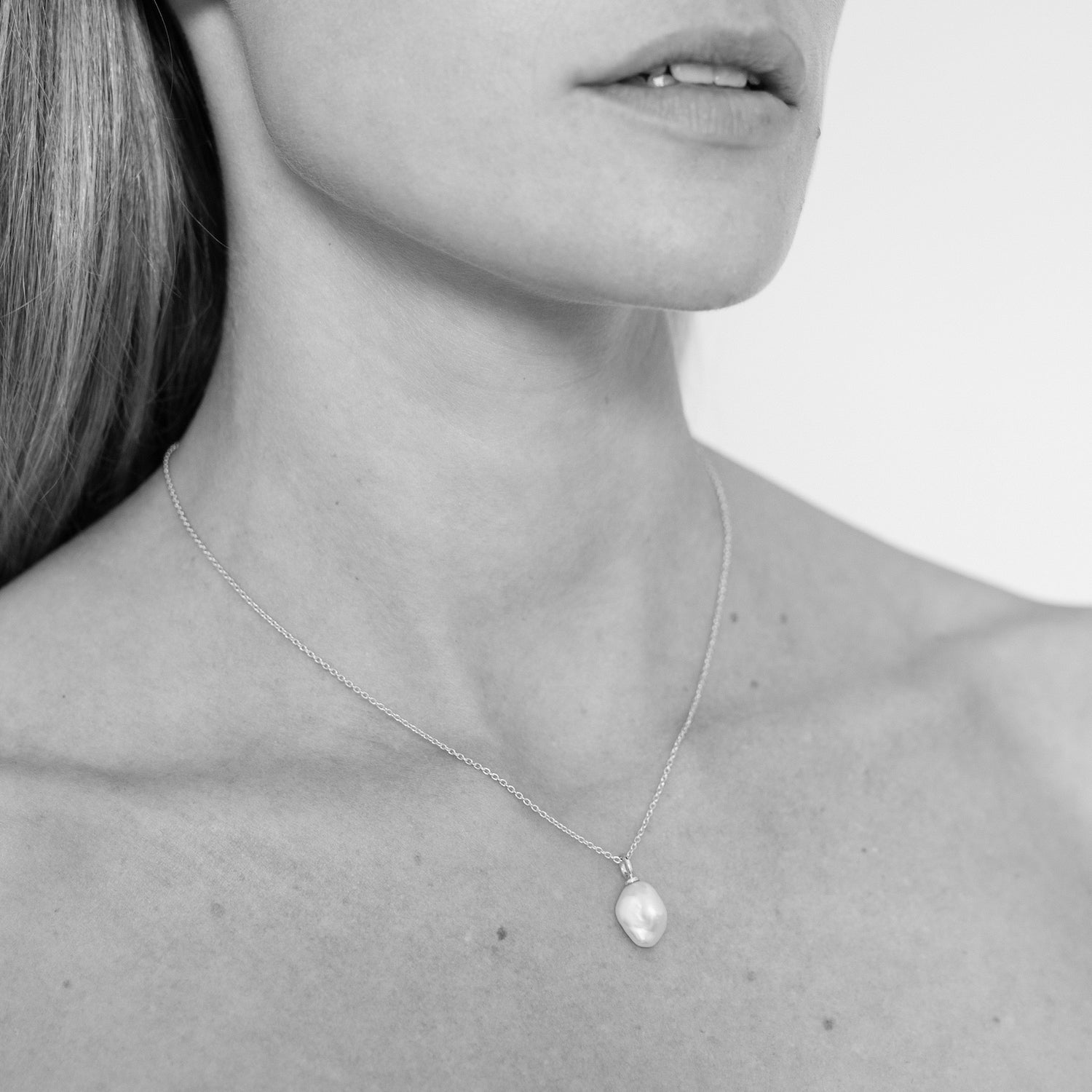 Baroque Perla Necklace. Sterling Silver