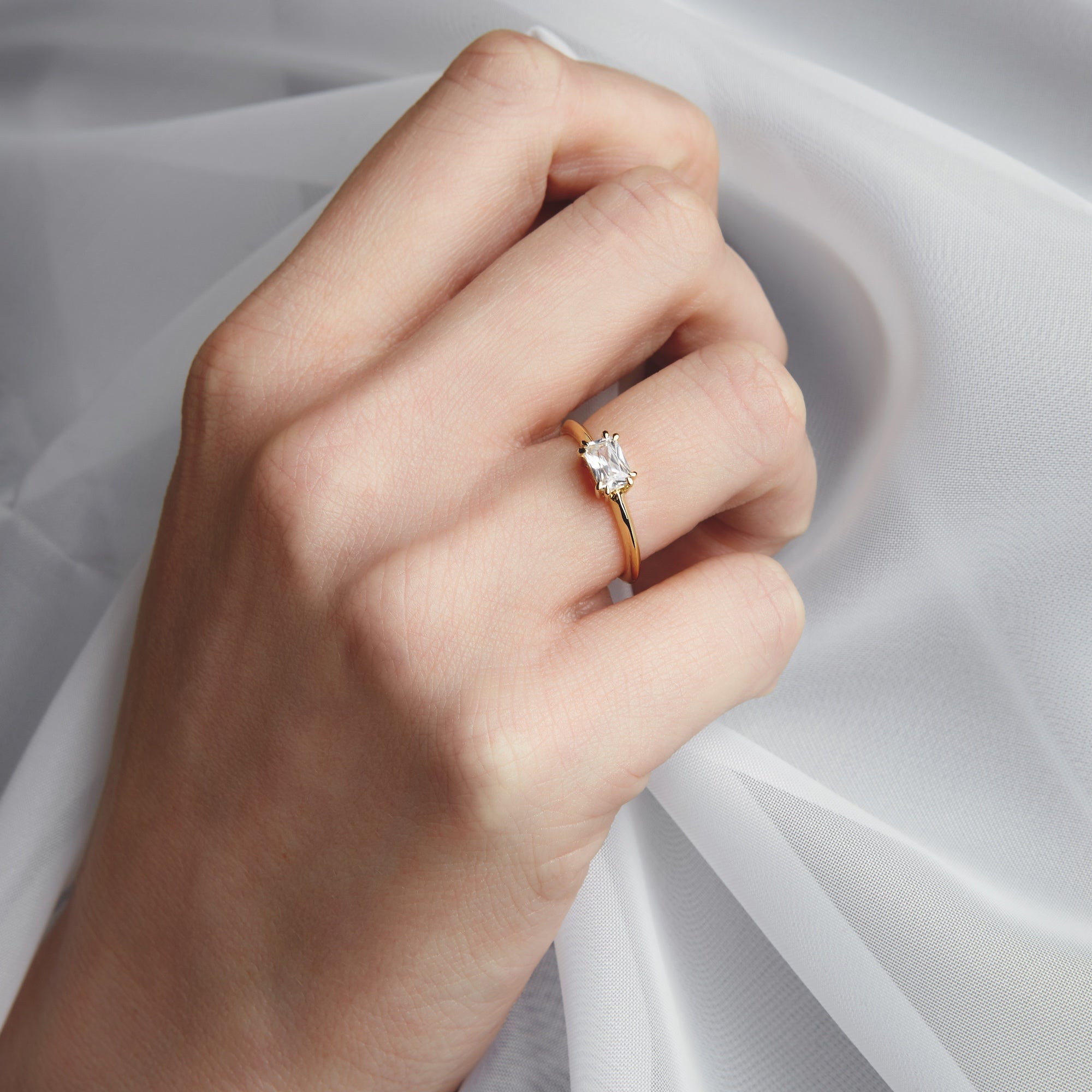 Empress Diamond Solitaire Ring. 18k Yellow Gold - MONARC CONCIERGE
