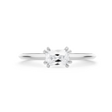 Empress Diamond Solitaire Ring. 18k White Gold or Platinum