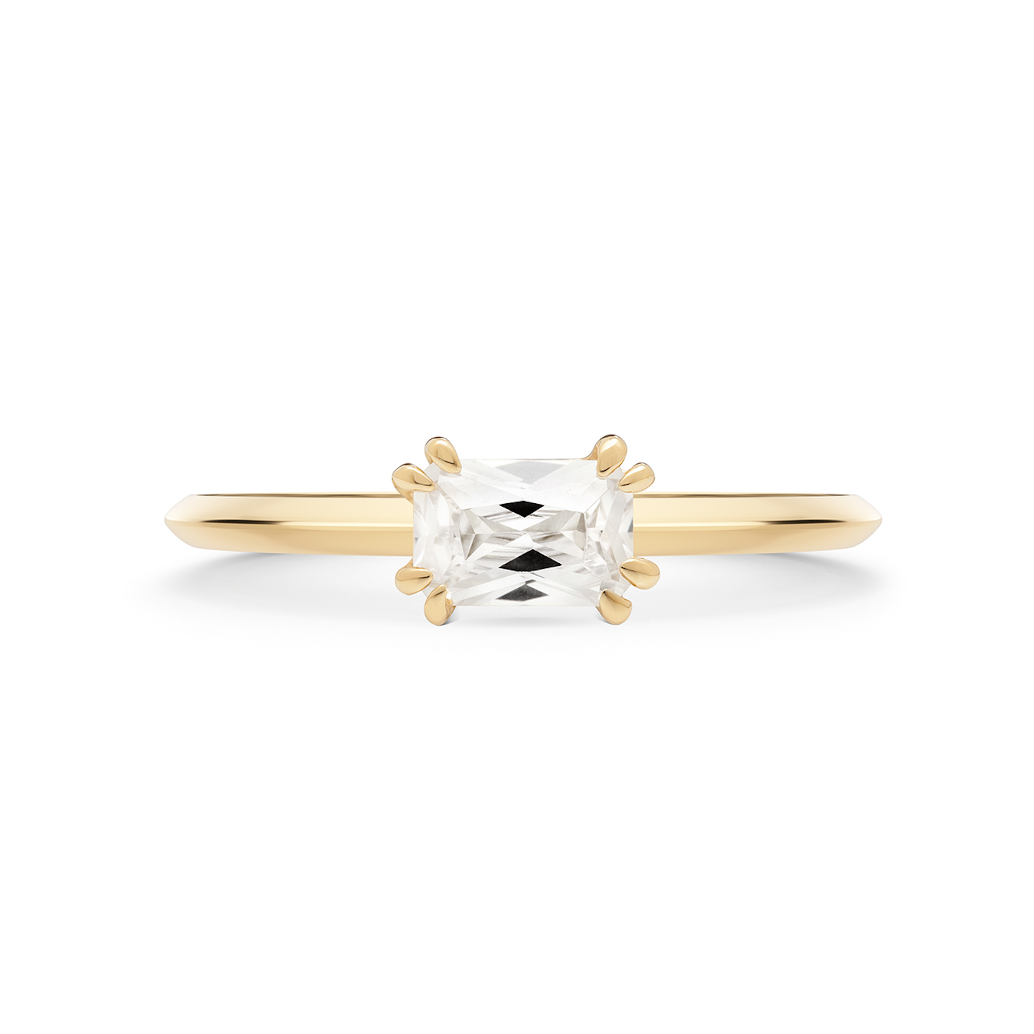 Empress Diamond Solitaire Ring, 18k Yellow Gold – Monarc Jewellery