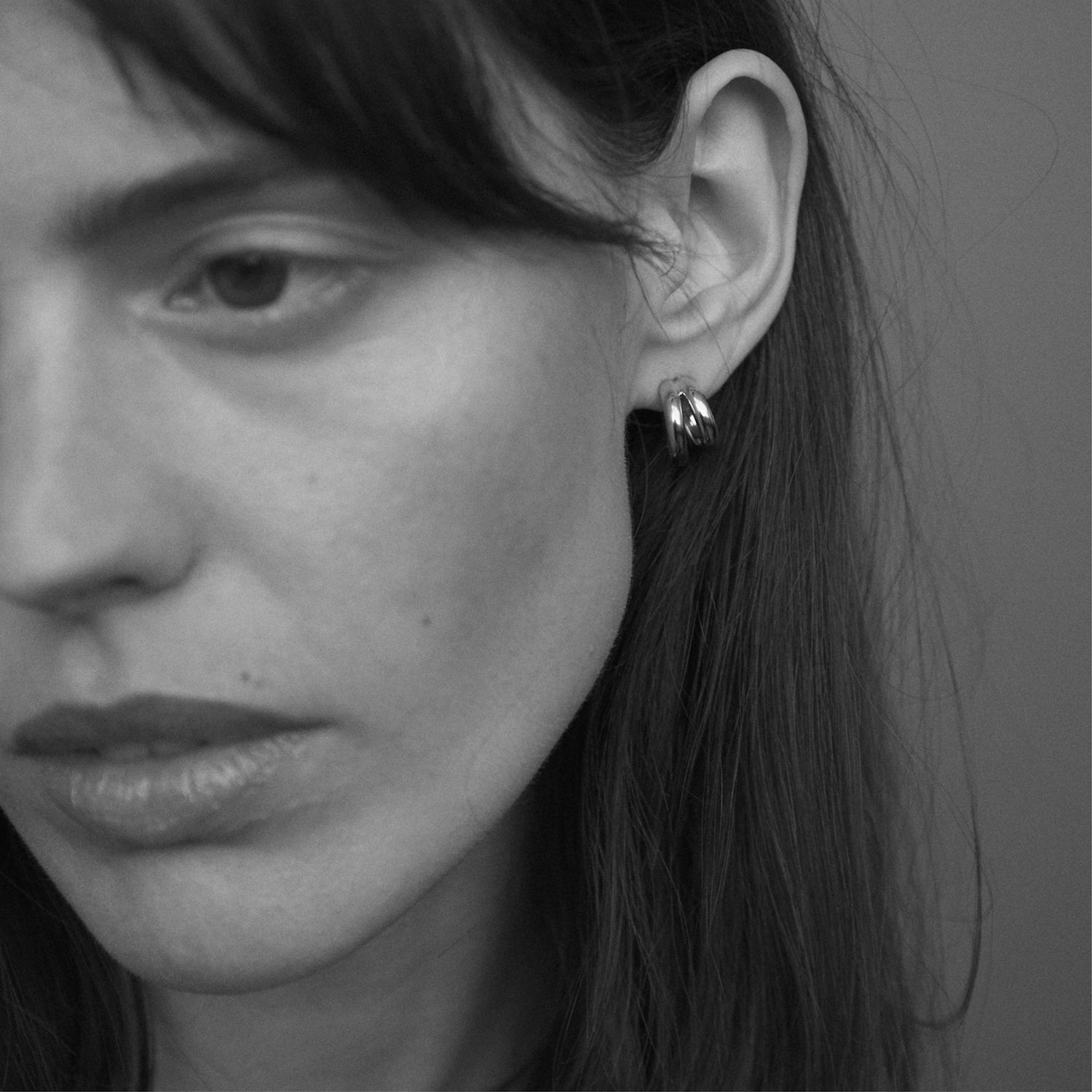 The Debbie Double Hoop Earrings. Sterling Silver.