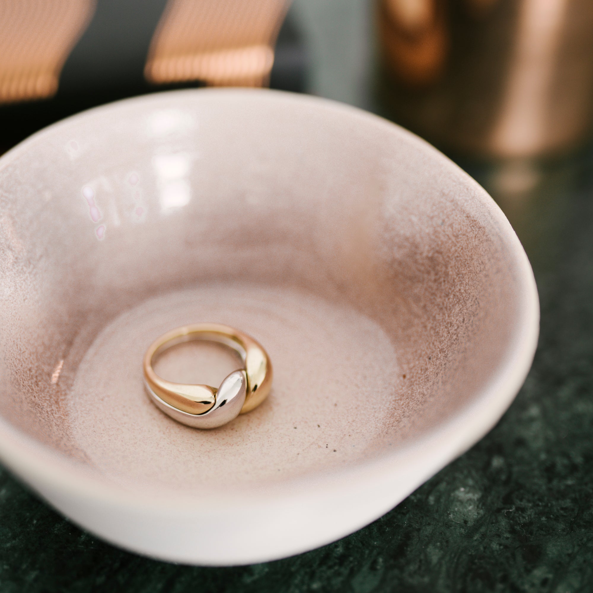 Two-tone Puzzle Ring. 9k Yellow Gold & Sterling Silver - MONARC CONCIERGE