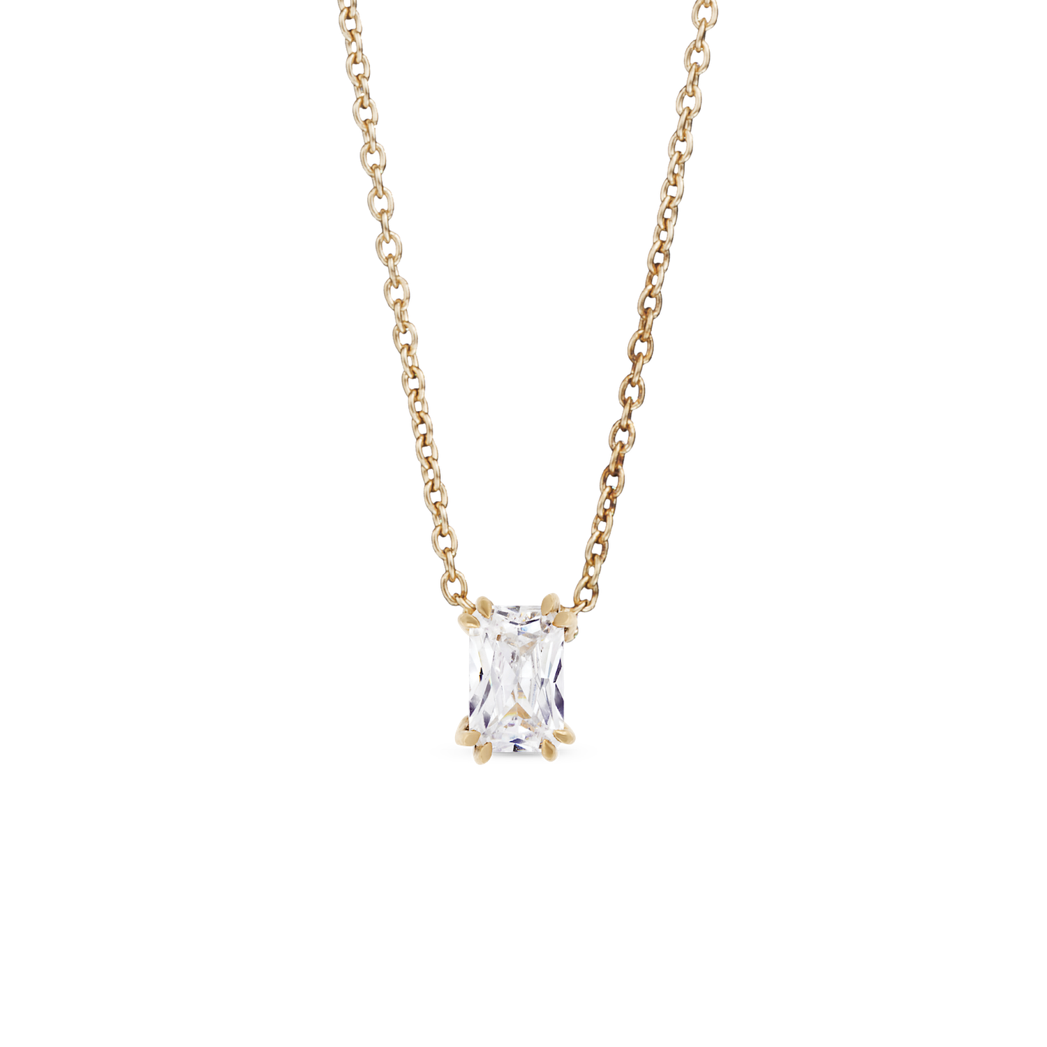 Empress Solitaire Diamond Necklace. 9k Yellow Gold - MONARC CONCIERGE