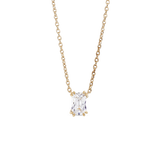 Empress Solitaire Diamond Necklace. 9k Yellow Gold