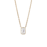 Thea Solitaire Diamond Necklace. 9k Yellow Gold