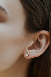 Empress Solitaire Diamond Earrings. 9k Yellow Gold - Monarc Jewellery