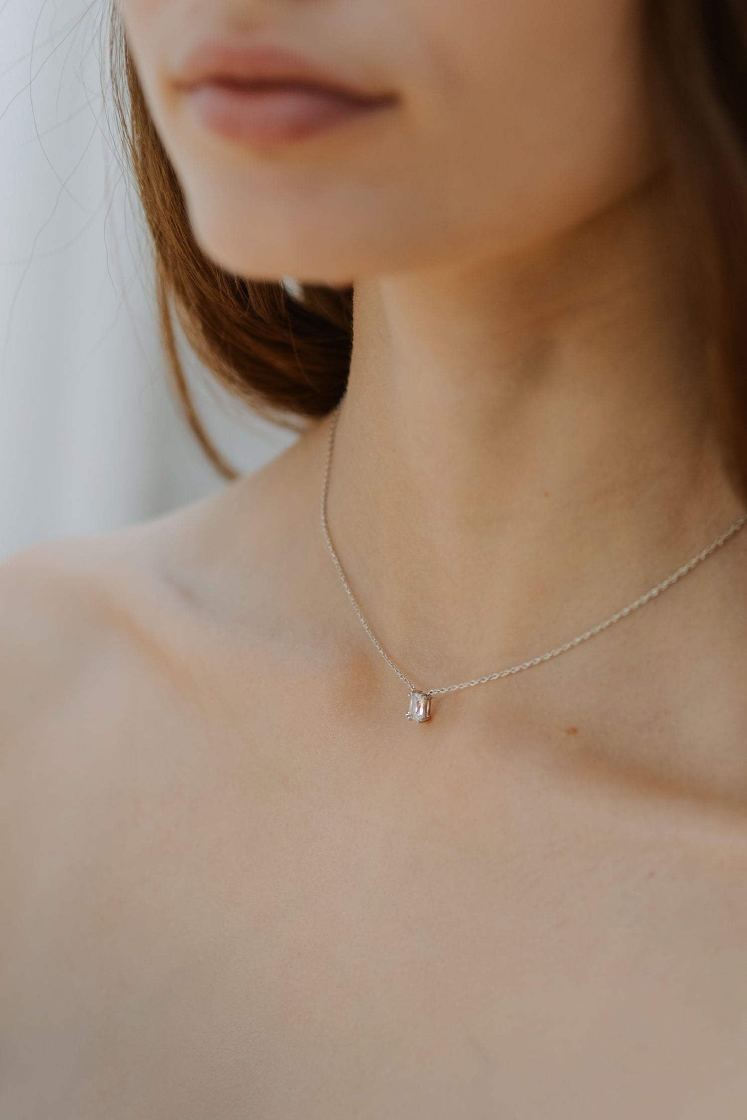 Empress Solitaire Diamond Necklace. 9k Yellow Gold - Monarc Jewellery