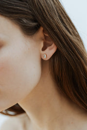 Thea Solitaire Diamond Earrings. 9k Yellow Gold - Monarc Jewellery