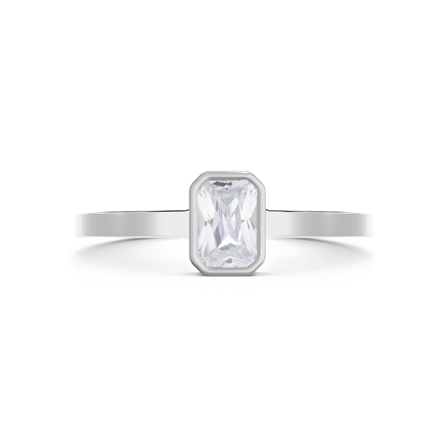 Thea Diamond Solitaire Ring. 18k White Gold or Platinum - MONARC CONCIERGE
