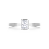Thea Diamond Solitaire Ring. 18k White Gold or Platinum