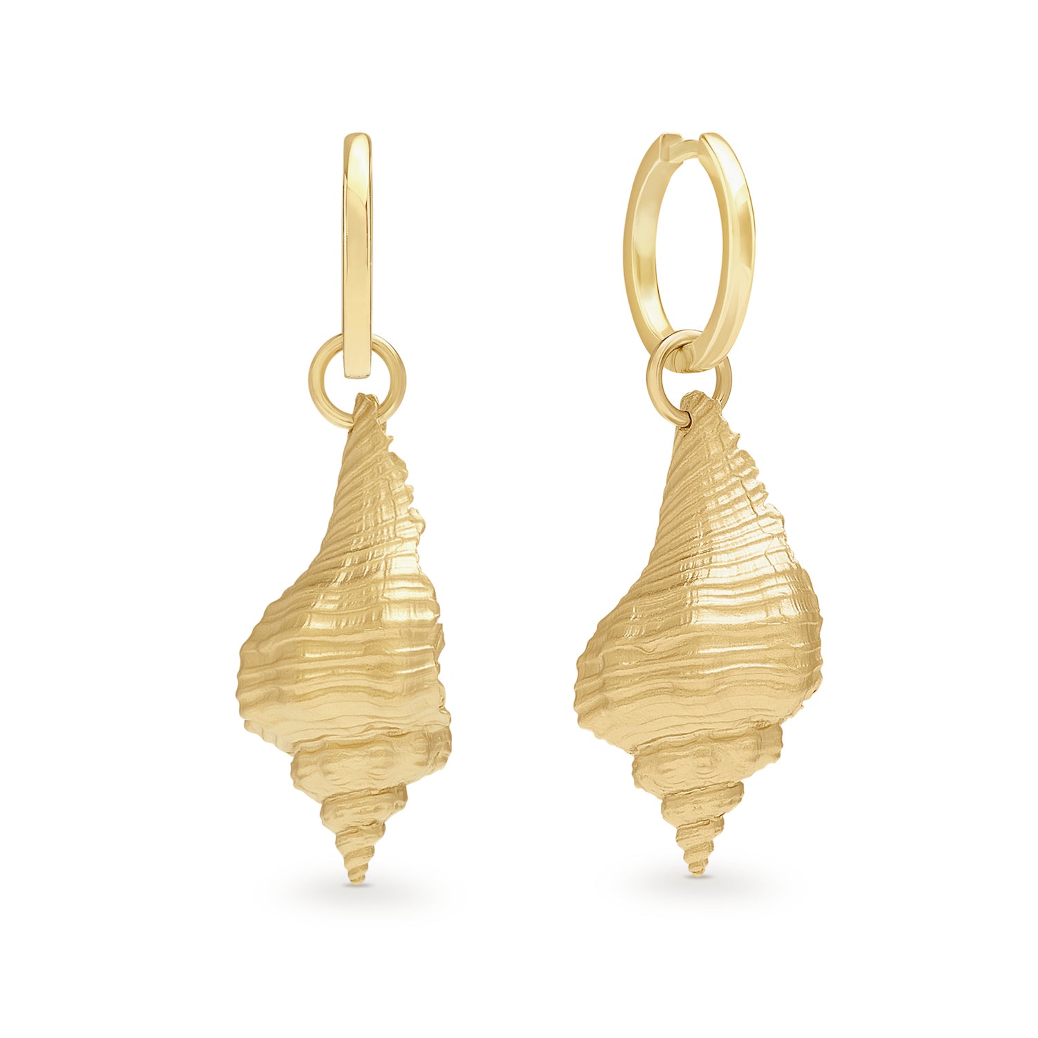 Praesidio Shell Huggie Hoops, Gold Vermeil. Co-Designer Christina Macpherson - Monarc Jewellery