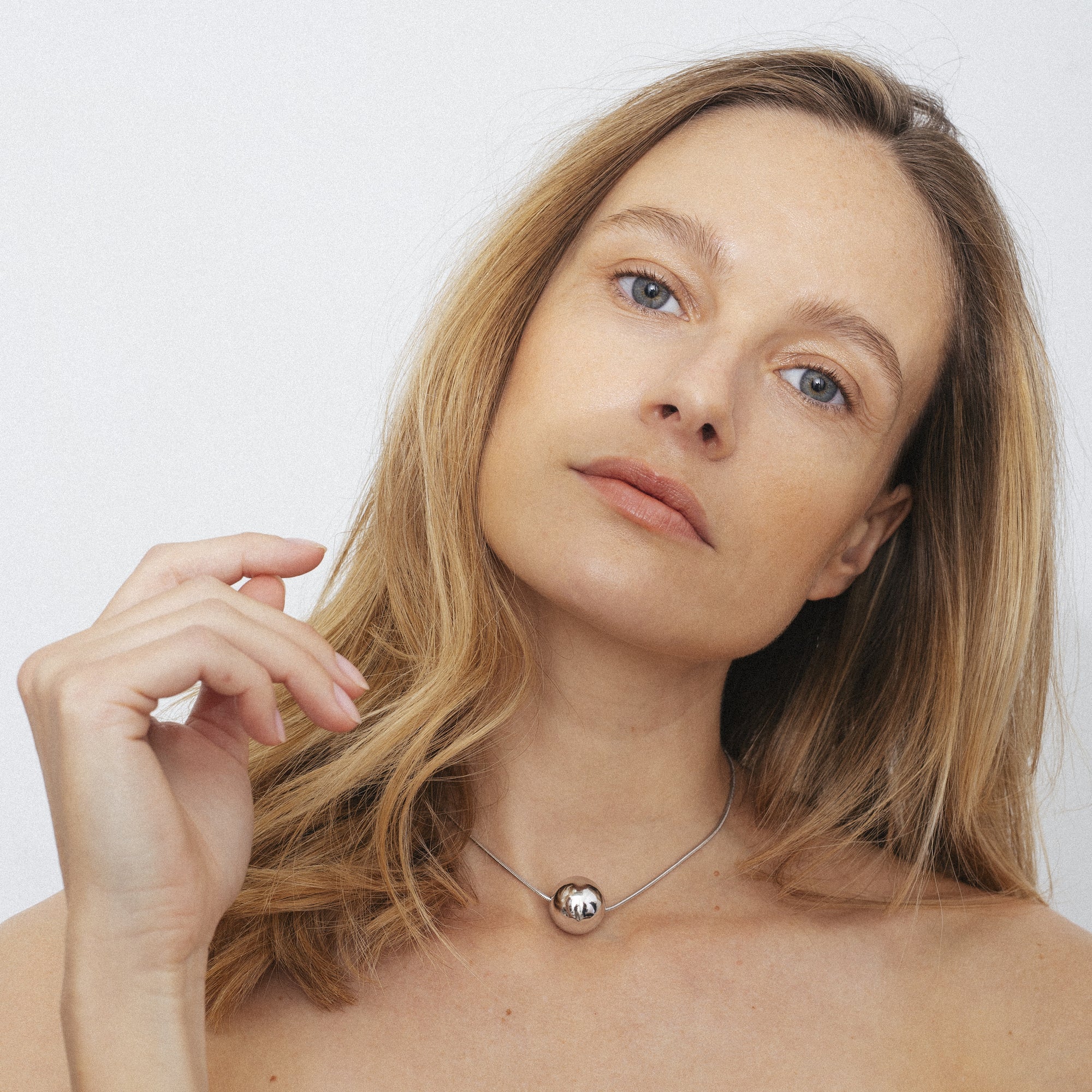 Josephine Orb Necklace, Sterling Silver - Monarc Jewellery