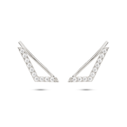 Chevron Diamond Ear Pin. 9k White Gold - MONARC CONCIERGE