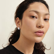 Scala Double Hoop Earrings, Sterling Silver - Monarc Jewellery