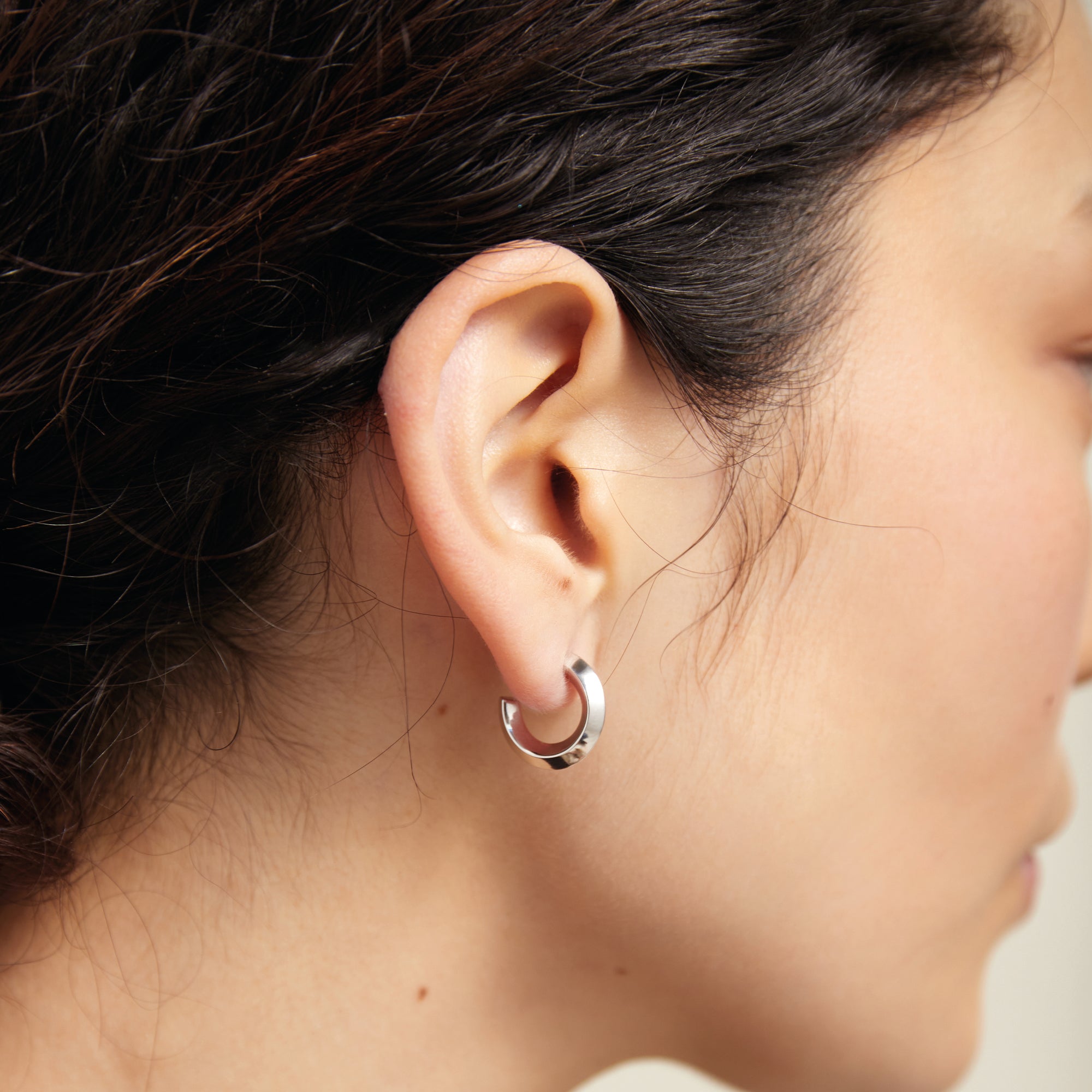 Meadmore Hoop Earrings, Sterling Silver - Monarc Jewellery
