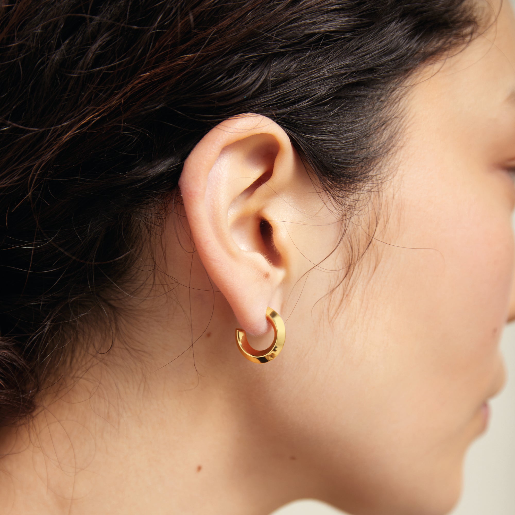 Meadmore Hoop Earrings, Gold Vermeil - Monarc Jewellery