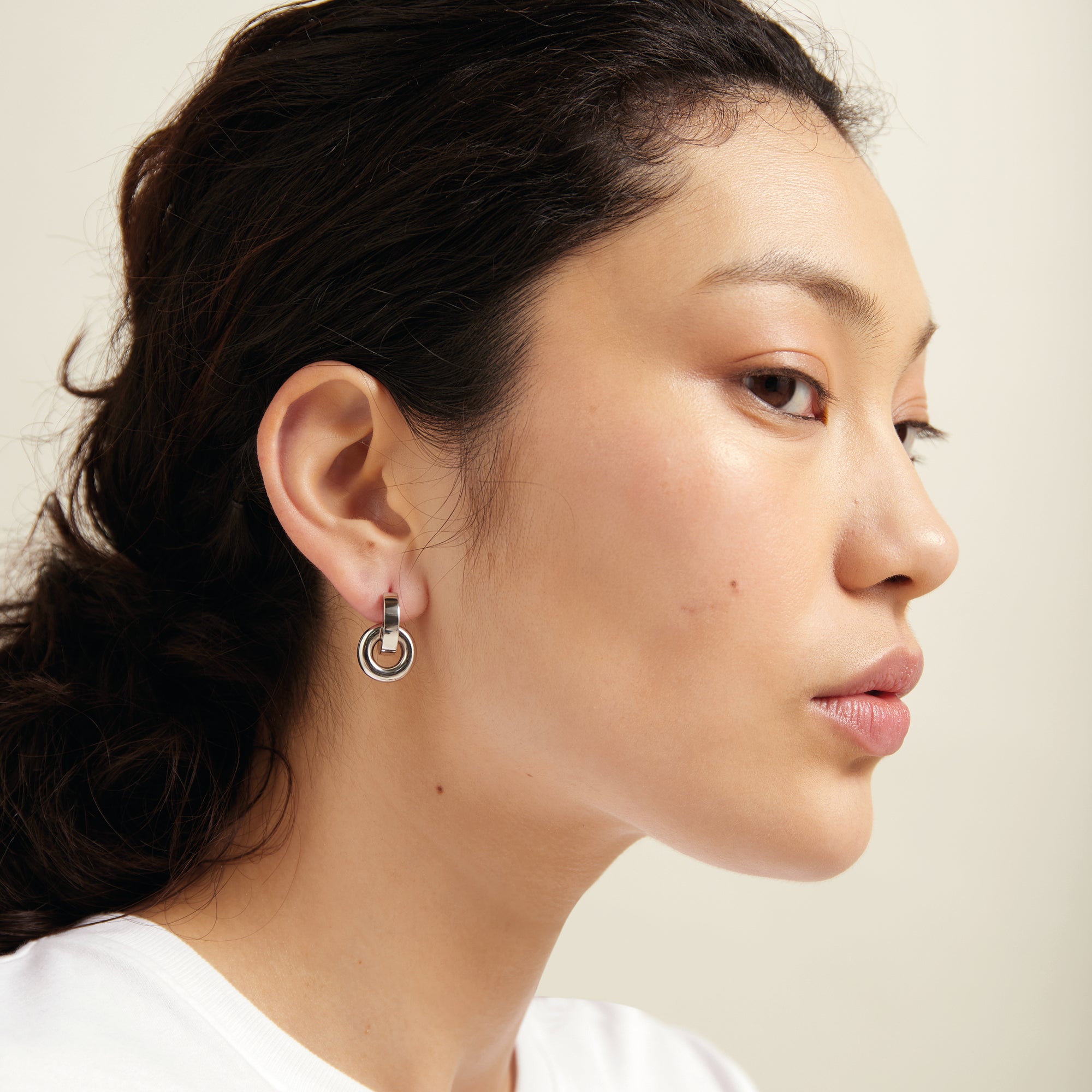 Catena Hoop Earrings, Sterling Silver - Monarc Jewellery