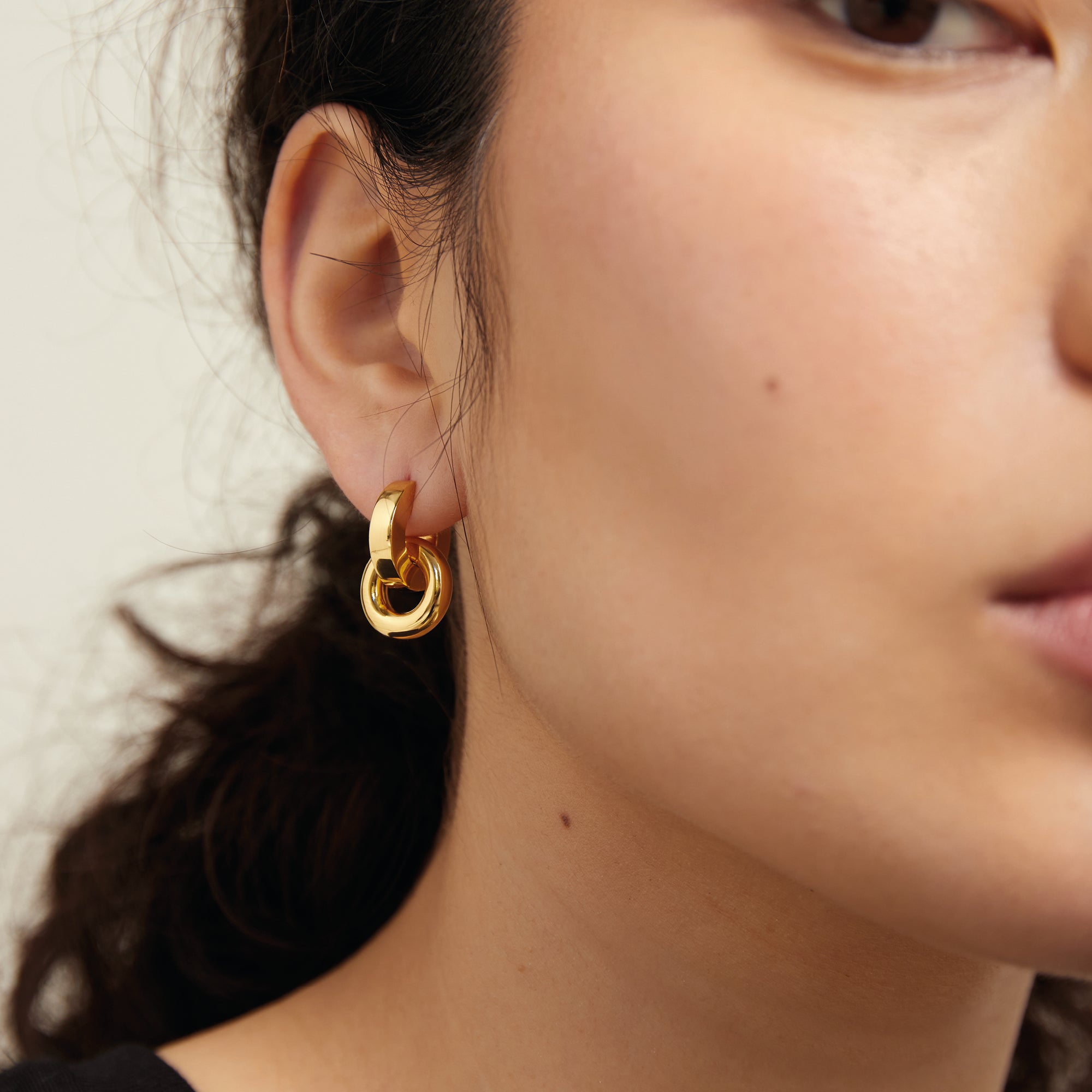 Catena Hoop Earrings, Gold Vermeil - Monarc Jewellery