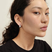 Hunch Double Hoop Earrings, Sterling Silver - Monarc Jewellery